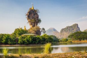 Kyauk Ka Lat Pagoda in Hpa-an of Kayin State, Myanmar (5)