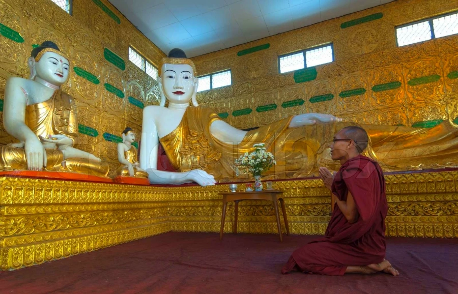 Shwethalyaung Buddhist Temple in Bago, Myanmar 91)